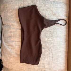 Brown One-Shoulder sports bra. Never worn, my chest is too small
